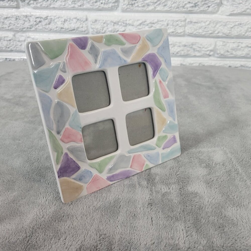 Connoisseur Ceramic 4-Opening Multi Photo Frame 2x2 Tabletop Picture Frame S82E